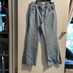 Abercrombie & Fitch Blue Flare Wide Leg Jeans‎